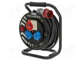 Prelungitor alimentare 5x1,5mm2 30m 16A 3 prize gumă negru PLASTROL