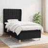 Gossi pat box spring cu saltea, negru, 80x200 cm, textil