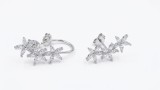 Cercei Climber din Argint 925 cu Flori de Zirconiu Marquise