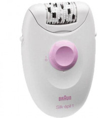 Epilator Braun Silk-epil 1-170 20 pensete 1 viteza Alb/Roz foto