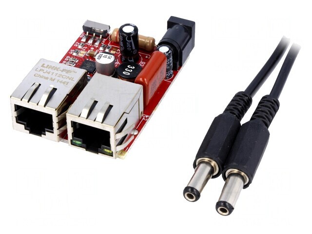 Placă de expansiune RJ45 x2, alimentare PoE, MOD-POE-V2