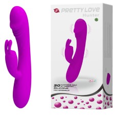 Vibrator Iepuras Hunter, 30 Moduri Vibratii, Silicon, USB, Mov, 17 cm