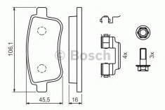 Set placute frana,frana disc RENAULT MEGANE III Grandtour (KZ0/1) (2008 - 2016) BOSCH 0 986 494 384