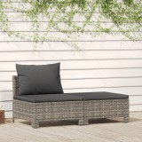 Gossi set mobilier de gradina cu perne, 2 piese, gri, poliratan