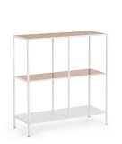 Cumpara ieftin Consola otel alb mdf natur Haldor 82x33x85h
