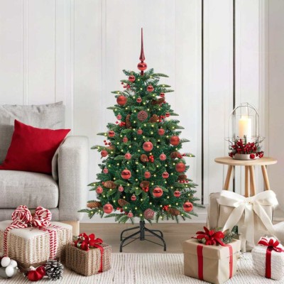 vidaXL Brad de Crăciun artificial Verde 120 cm PVC și metal și plastic 3395532 foto
