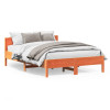 VidaXL Cadru de pat cu tăblie, maro ceruit, 120x200 cm, lemn masiv pin