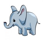 Cumpara ieftin Sticker decorativ Elefant, Albastru, 85 cm, 1152ST