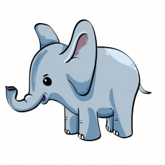 Sticker decorativ Elefant, Albastru, 85 cm, 1152ST