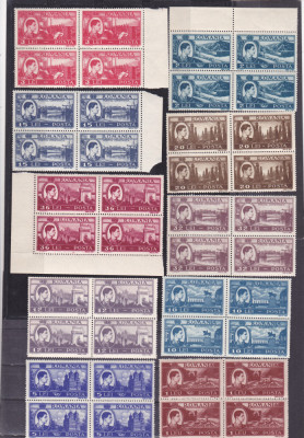 Romania 1947 - Uzuale Mihai - Vederi LP 219, blocuri de 4 timbre MNH foto