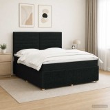 Cumpara ieftin Pat cu arcuri LED si saltea Negru 160 x 200 cm Tesatura