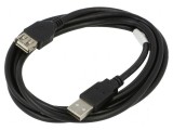 Cablu USB 2.0 A la A, 1,8m, negru, 30AWG, aurit