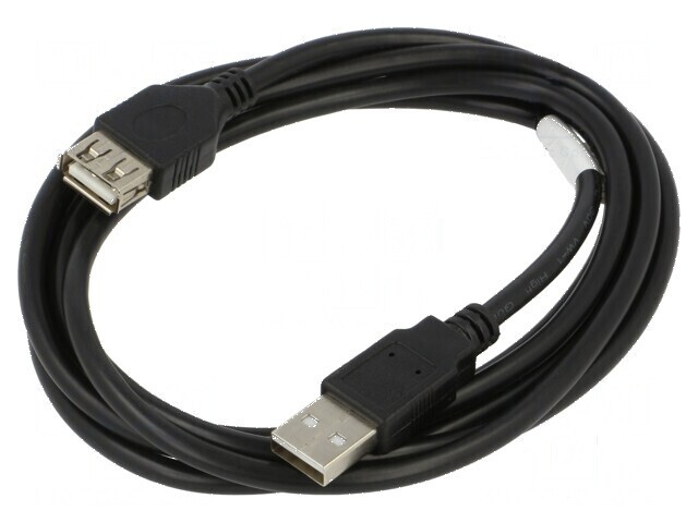 Cablu USB 2.0 A la A, 1,8m, negru, 30AWG, aurit