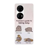 Husa compatibila cu Huawei P40 Pro model Pusheen guide to lazy, Silicon, TPU, Viceversa