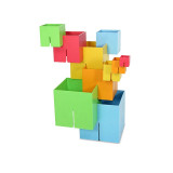 Joc de constructie cuburi Fat Brain Toys, 10 cuburi. 2.54 x 12.7 x 81 cm, plastic, 3 ani+