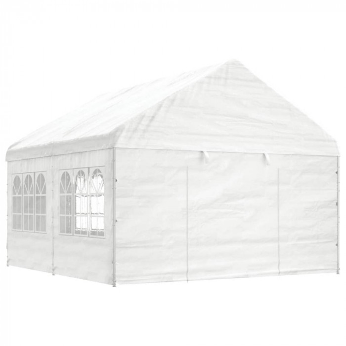 Gossi foisor cu acoperis, alb, 4,46x4,08x3,22 m, polietilena