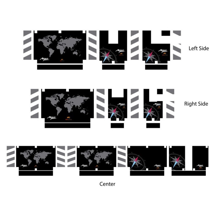 Stickere cutii laterale si centrala rezistente UV Honda Africa Twin
