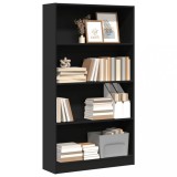 VidaXL Bibliotecă, negru, 80x24x143 cm, lemn prelucrat 857845