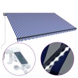 Cumpara ieftin Copertina cu senzor vant &amp; LED, albastru &amp; alb, 500x300 cm