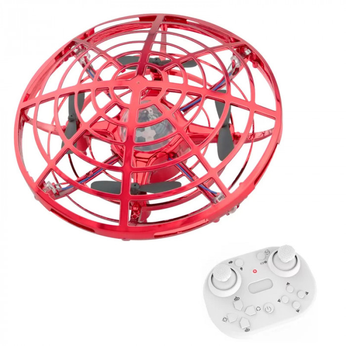 Mini drona ozn cu telecomanda 2.4GHz si 5 senzori infrarosu Skynor SQN-007 rosu