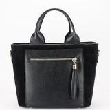 Geanta neagra medie din piele naturala 1918 M9