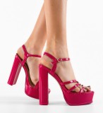 Cumpara ieftin Sandale cu toc Moran Fuchsia