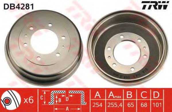 Tambur frana NISSAN TERRANO II (R20) (1992 - 2007) TRW DB4281