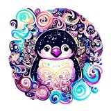 Cumpara ieftin Sticker decorativ, Pinguin, Multicolor, 60 cm, 10292ST, Oem