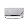 Geanta dama tip plic de seara, ocazii si petreceri, Argintiu relief, 26 x 12 cm, Magrot 25020