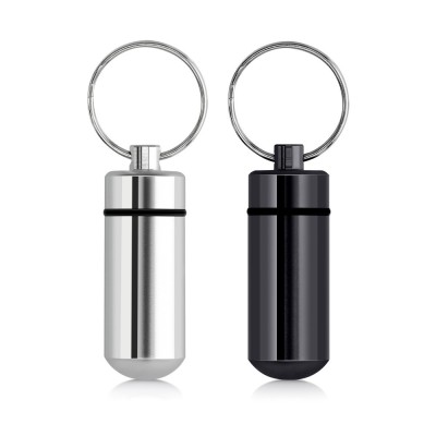 Set 2 Brelocuri pentru pastile, Kwmobile, Negru/Argintiu, Aluminiu, 56608.01 foto