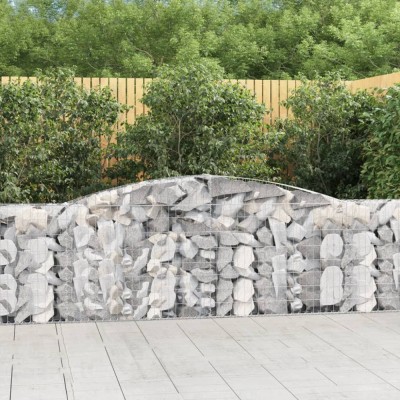 vidaXL Coșuri gabion arcuite 7 buc, 400x30x100/120 cm fier galvanizat foto