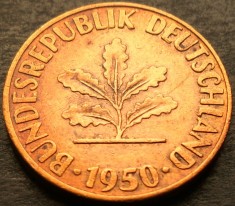 Moneda istorica 1 PFENNIG - RF GERMANIA, anul 1950 *cod 2898 - litera D