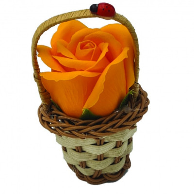Aranjament floral cos decorativ floare, mic, portocaliu deschis foto