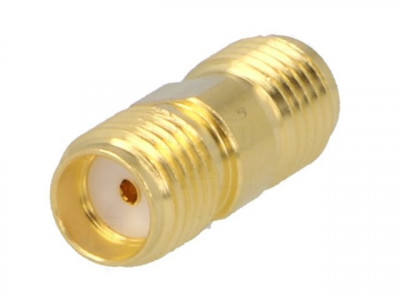 Adaptor SMA mama din ambele parti drept 50 ohm teflon aurit Amphenol SMA7071A2-3GT50T-50 foto