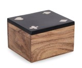 Cumpara ieftin Set carti joc in cutie lemn polirasina Fortune 11,8x10,4x7,5h