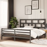 VidaXL Cadru de pat, gri , 200x200 cm, lemn masiv de pin