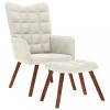 Scaun de relaxare cu scaun catifea crem