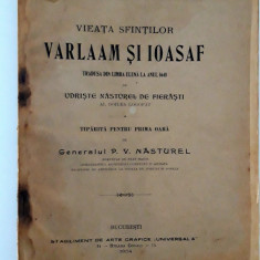 Carte veche 1904 Religie Udriste Nasturel Vieata Sfintilor Varlaam si Ioasaf