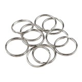 Set 10 inele metalice pentru chei Crisalida, diametru 28 mm, Argintiu