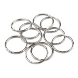 Set 10 inele metalice pentru chei, diametru 28 mm, Argintiu