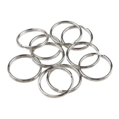 Set 10 inele metalice pentru chei Crisalida, diametru 28 mm, Argintiu