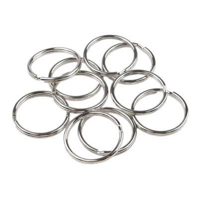 Set 10 inele metalice pentru chei Crisalida, diametru 28 mm, Argintiu foto