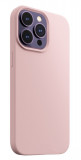 Husa din silicon compatibila cu iPhone 15 Pro, silk touch, interior din microfibra, camera bump, Roz Pal, X-Level