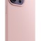 Husa din silicon compatibila cu iPhone 15 Pro Max, silk touch, interior din microfibra, camera bump, Roz Pal