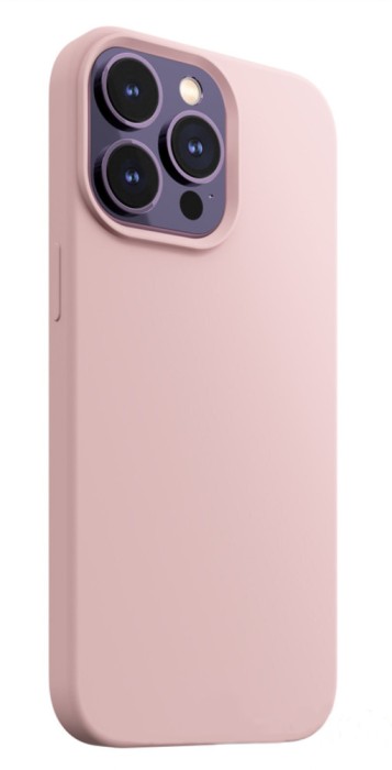 Husa din silicon compatibila cu iPhone 15 Pro Max, silk touch, interior din microfibra, camera bump, Roz Pal