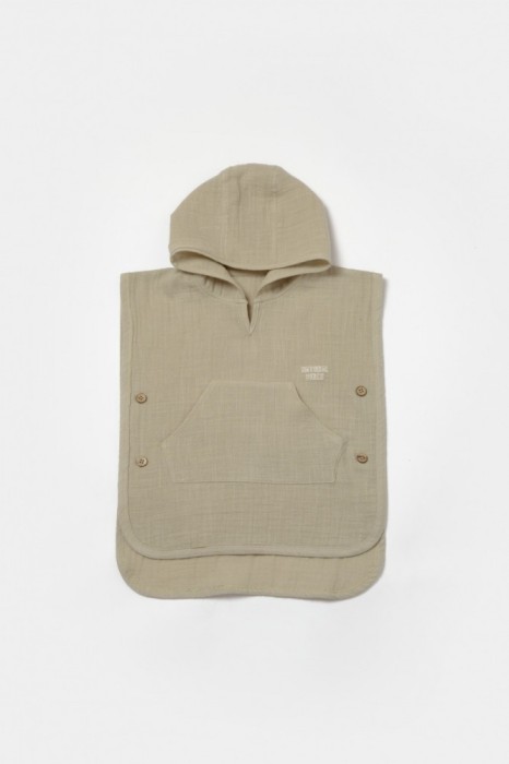 Prosop plaja - poncho copii din muselina absorbanta, Verde, BabyCosy