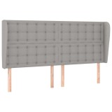 Cumpara ieftin Tablie de pat cu aripioare gri deschis 203x23x118/128 cm textil