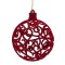 Glob Brad de Crăciun Catifea, Bordo, 6 cm, Model Perforat