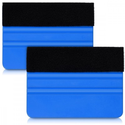 Set 2 Raclete cu pasla moale 4 inch, Kwmobile, Albastru/Negru, Plastic, 45203.04 foto