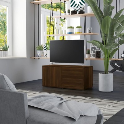 vidaXL Comodă TV, stejar maro, 80x34x36 cm, lemn prelucrat foto